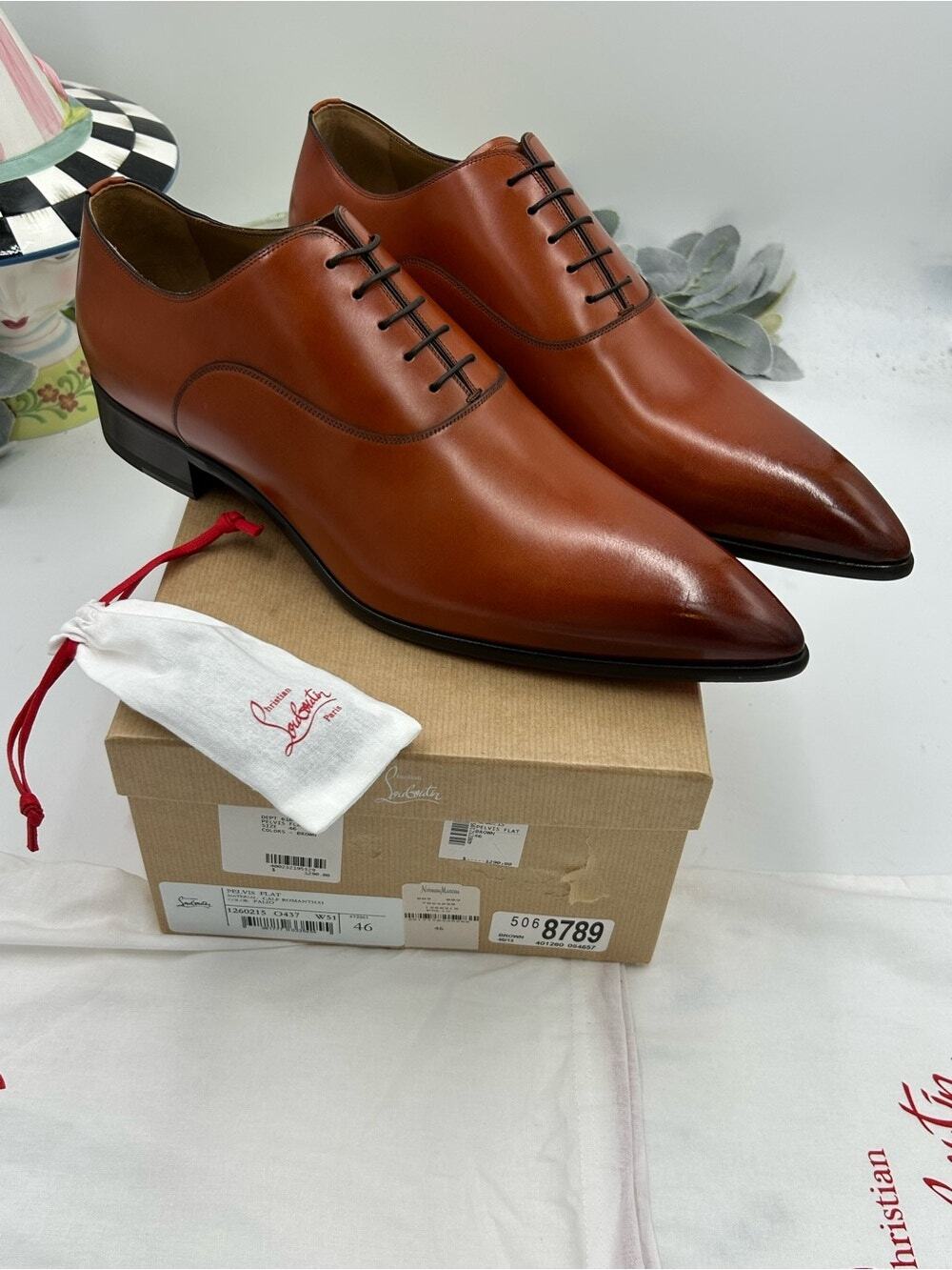 Men's Christian Louboutin Pelvis Leather, Oxford, size 46 made in Italy